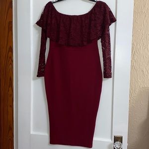 Off shoulder midi dress!!